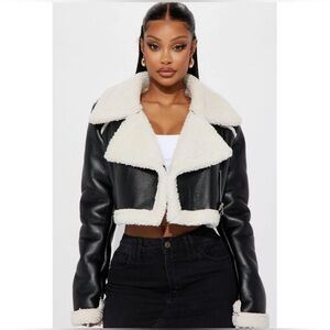 Going On Replay Faux Leather Moto Jacket - Black/combo